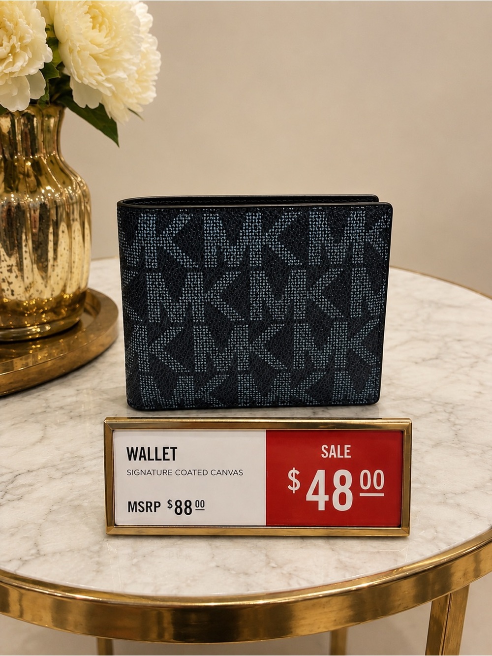 Michael Kors Men’s Signature Coated Canvas Wallet — Black & Blue